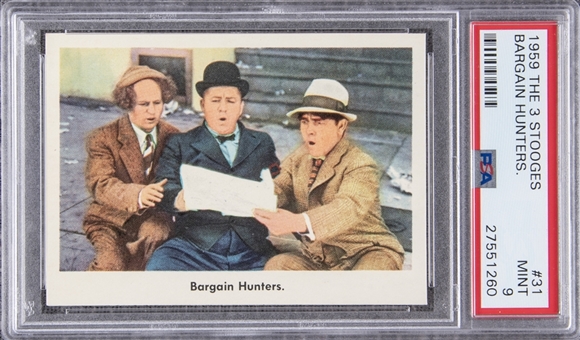 1959 Fleer "Three Stooges" #31 "Bargain Hunters" – PSA MINT 9